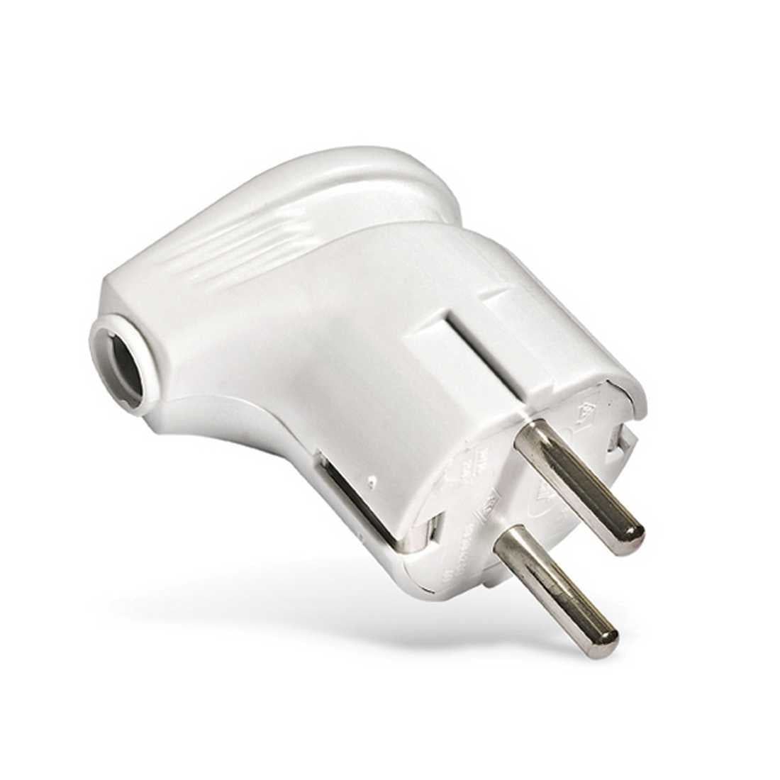 Вилка UNIVersal угловая с/з белая 16 А/250 В