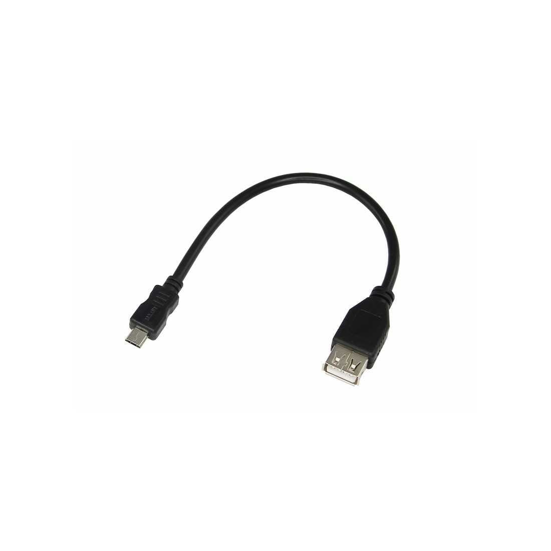 Кабель USB (шт. micro USB – гн. USB A) 0. 2 метра, черный REXANT Кабель USB (шт. micro USB - гн. USB A) 0. 2 метра, черный REXANT — изображение 1
