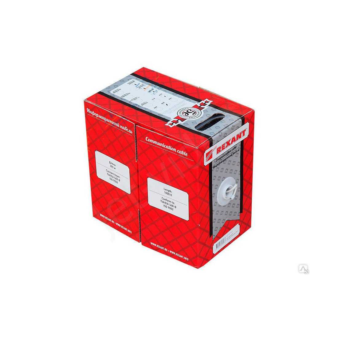 Кабель витая пара REXANT UTP 4PR 23AWG, CAT6 нг(А)-HF, (бухта 305 м). Кабель витая пара REXANT UTP 4PR 23AWG, CAT6 нг(А)-HF, (бухта 305 м) — изображение 2