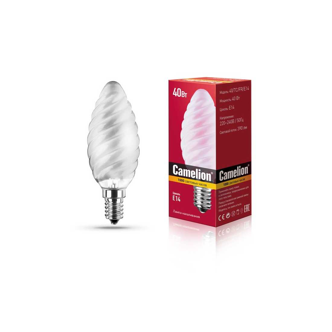 Лампа накаливания Camelion 40 TC FR E14