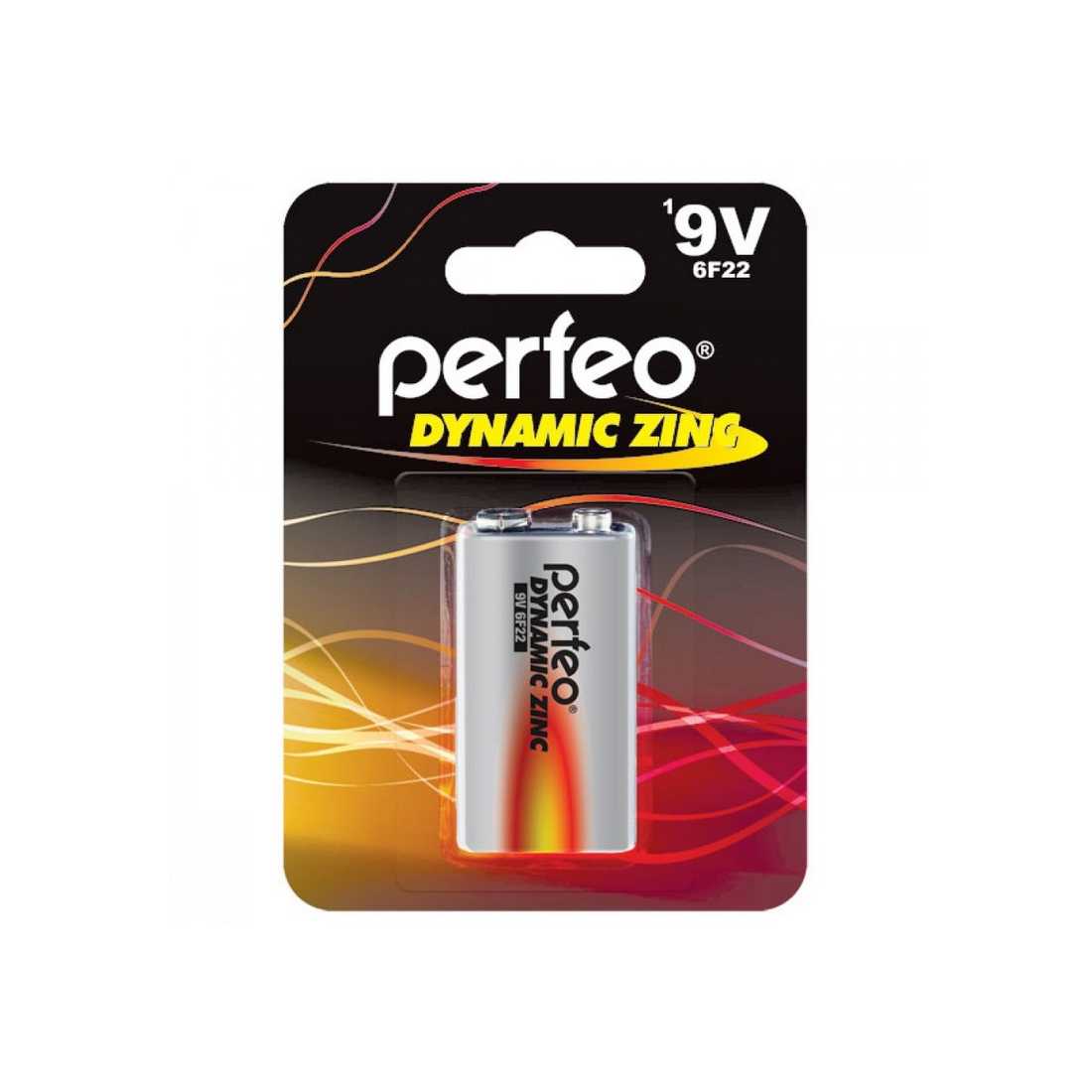 Батарейка Perfeo 6F22/1BL Dynamic Zinc Крона