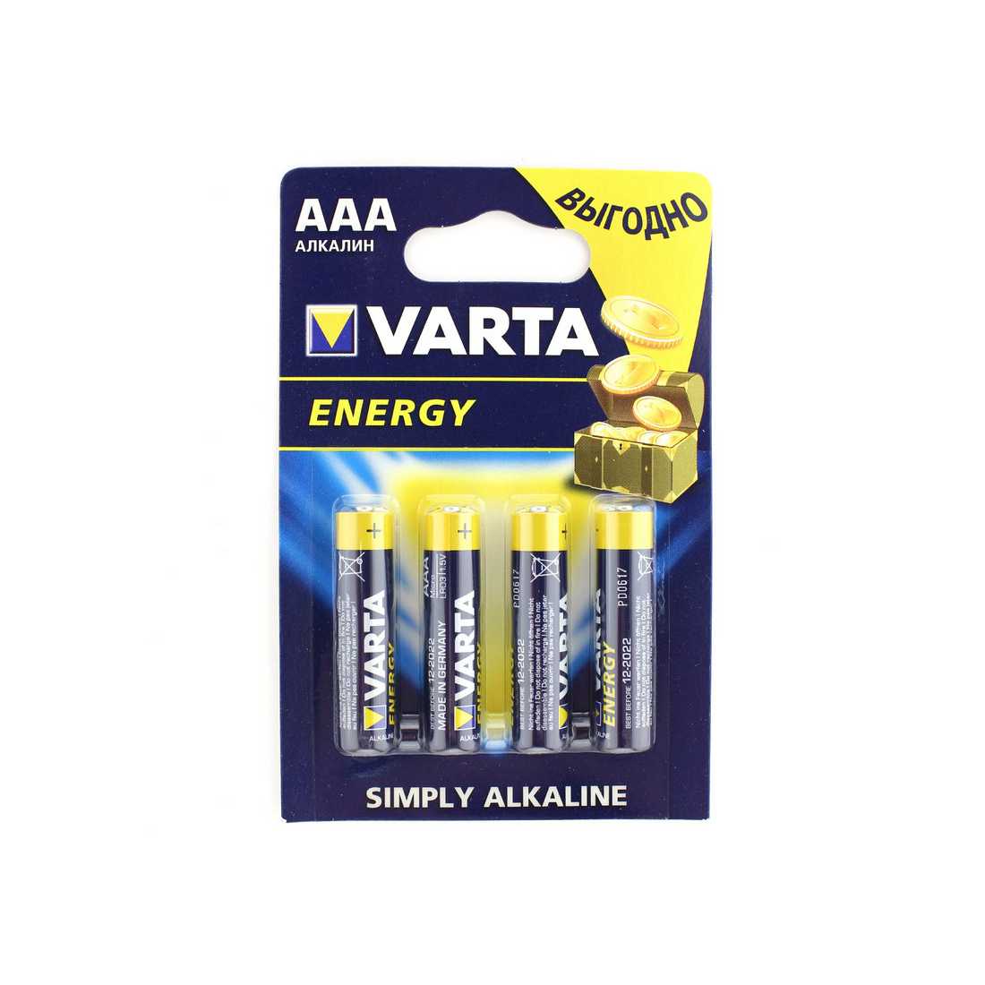 Батарейка VARTA ENERGY 4103 LR03 BL4
