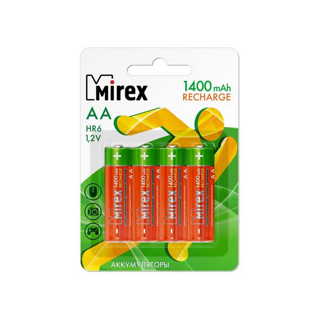 Аккумулятор AA Ni-MH Mirex 1400mah (4шт.)