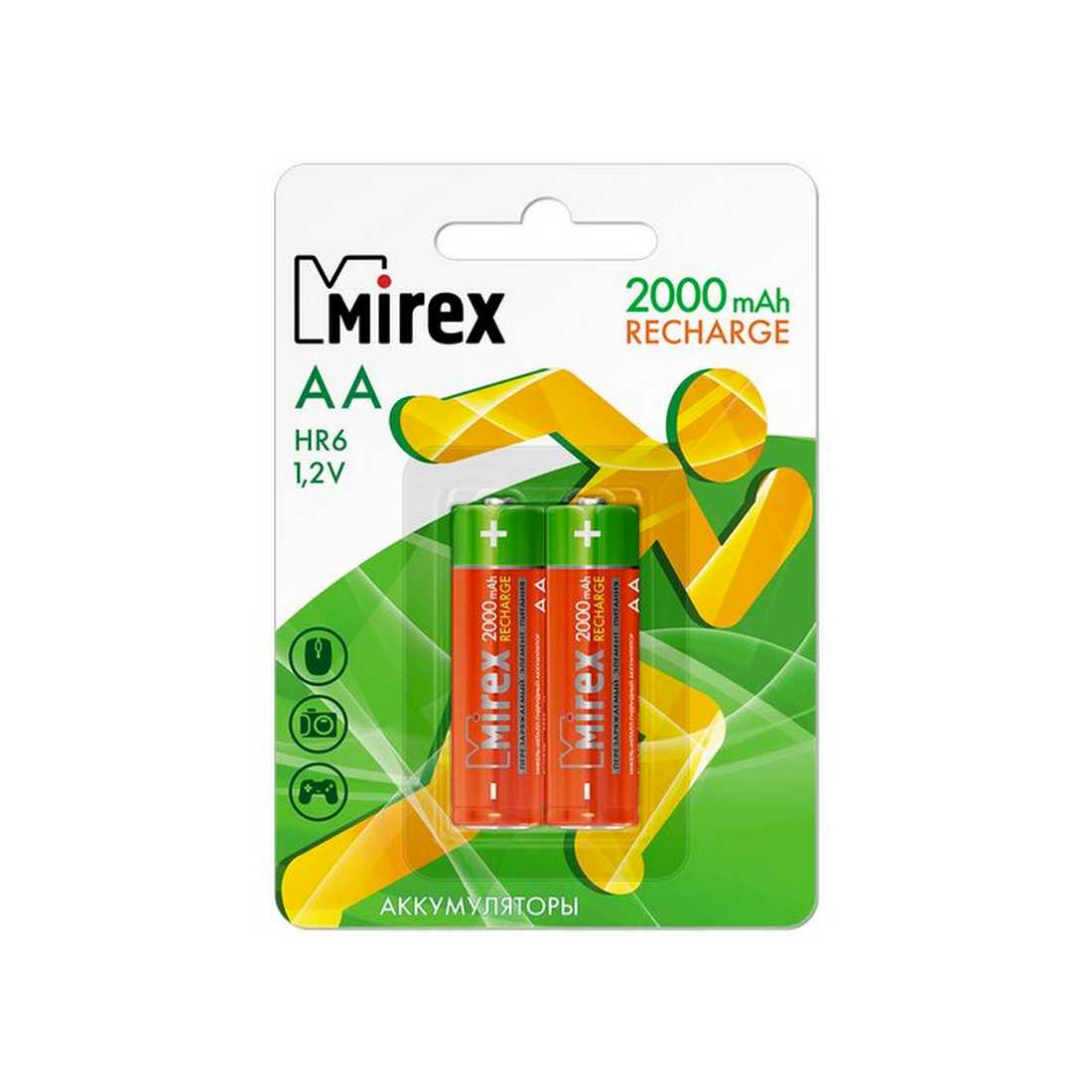 Аккумулятор AA Ni-MH Mirex 2000mah (2шт.)