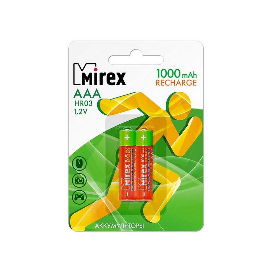 Аккумулятор AAA Ni-MH Mirex 1000mah (2шт.)
