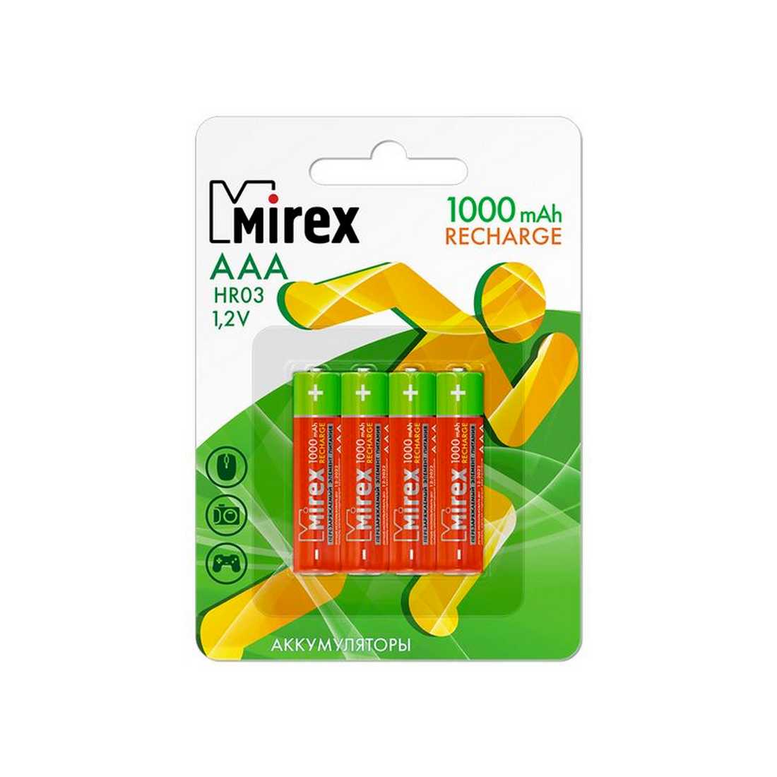 Аккумулятор AAA Ni-MH Mirex 1000mah (4шт.)