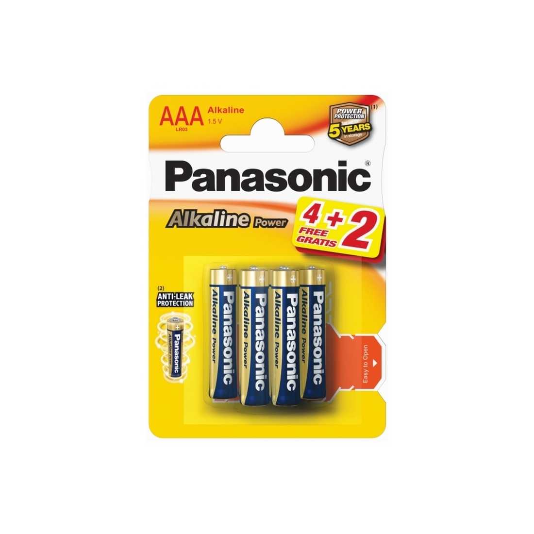 Батарейка Panasonic  Alkaline LR03 6BP(4+2)