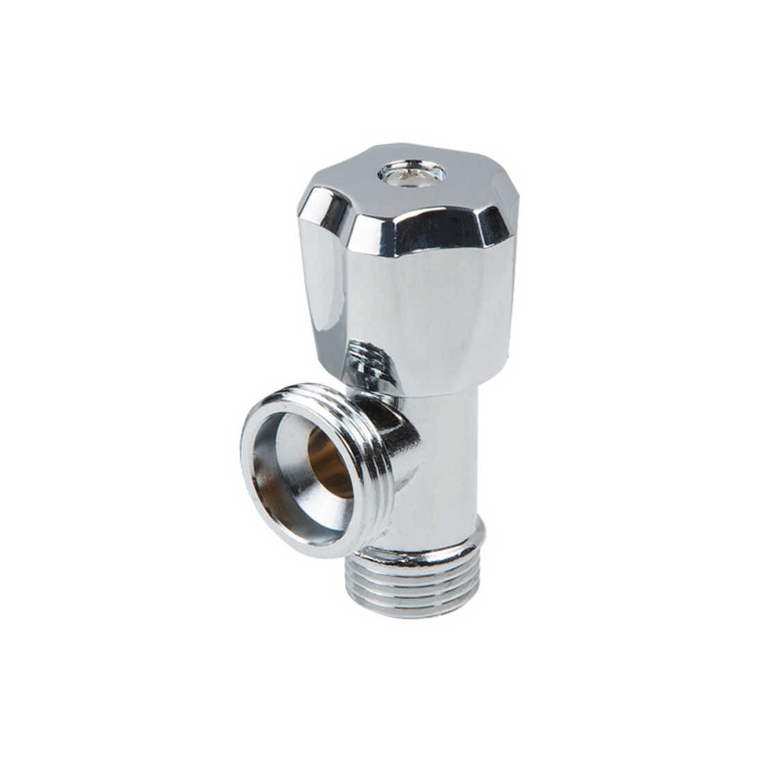 Кран вентильный 1/2" нар. х 3/4" нар. для стир. машины ХРОМ., AV Engineering