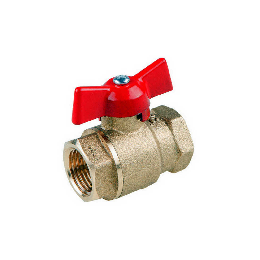 Кран шаровый 1/2" вн.-вн. бабочка PN1,6 МПа;  Цветлит