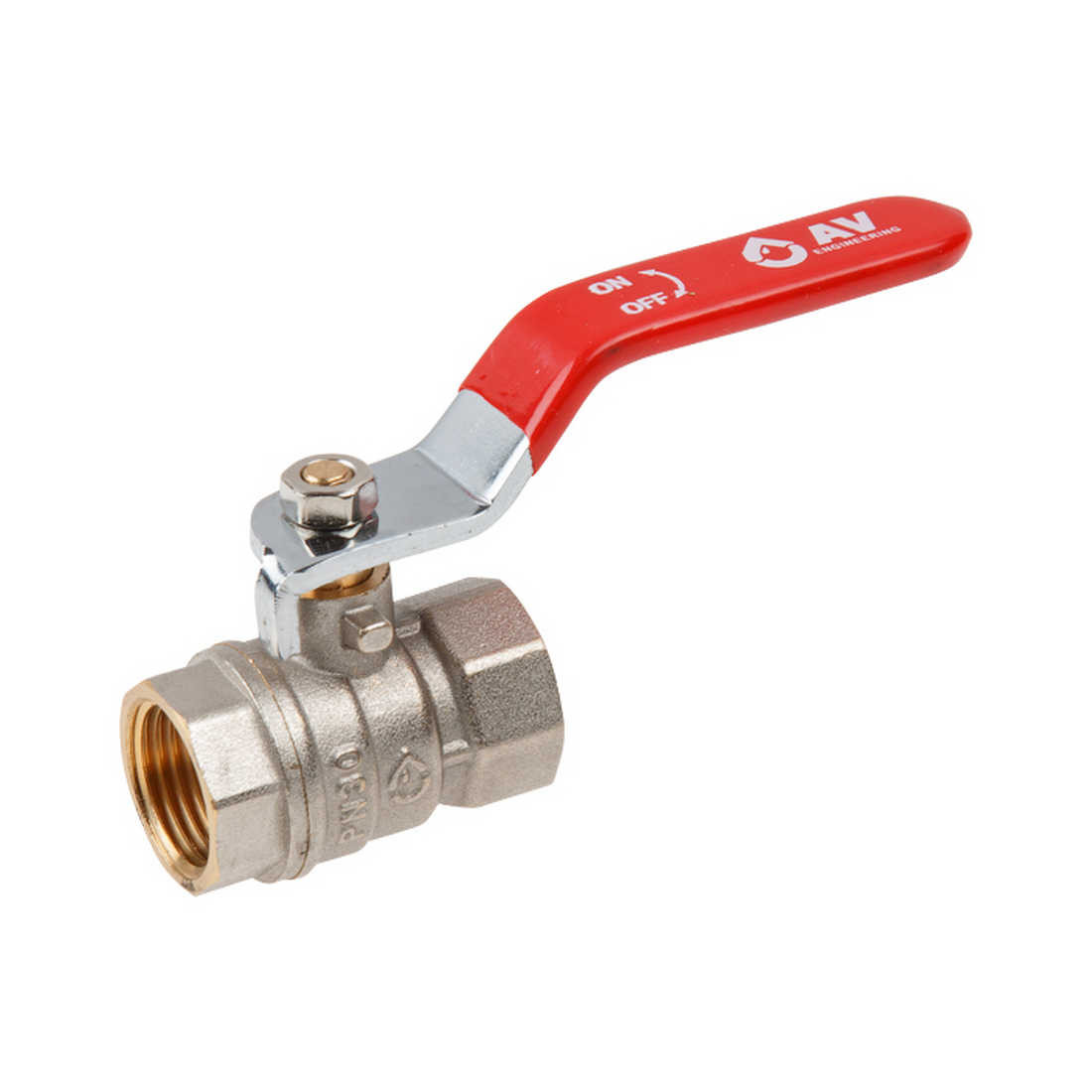 Кран шаровый 1/2" вн.-вн. ручка PN30, AV Engineering