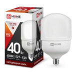 Лампа светодиодная LED-HP-PRO 40Вт 230В Е27 с адаптером E40 6500К 3600Лм IN HOME