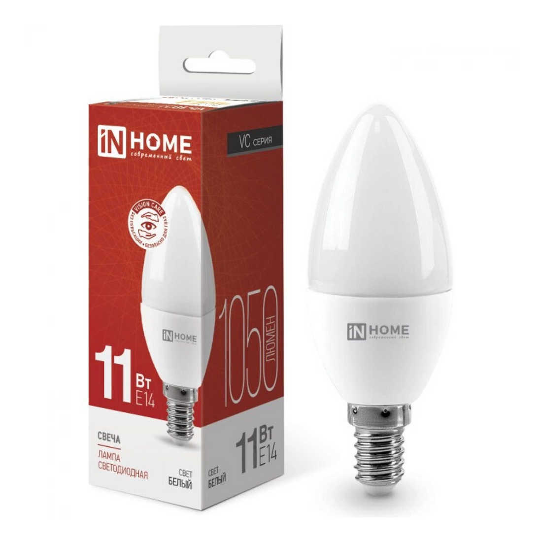 Лампа светодиодная LED-СВЕЧА-VC 11Вт 230В Е14 4000К 990Лм IN HOME Лампа светодиодная LED-СВЕЧА-VC 11Вт 230В Е14 4000К 990Лм IN HOME — изображение 1