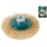 Щетка дисковая гофр.100мм/M14 ВОЛАТ (для УШМ шлифмашины болгарки М14 тарелка торцевая крацовка) (81050-100)