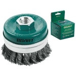 Щетка д/шлиф.маш. чашка косич. 75мм усиленная ВОЛАТ (для УШМ шлифмашины болгарки М14 торцевая крацовка) (81040-75)