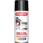 Краска-эмаль аэрозольная универсальная черный глянец 9017 STARFIX 520 мл (SM-103045-1)