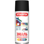 Краска-эмаль аэрозольная универсальная черный матовый 9011 STARFIX 520 мл (SM-103039-1)