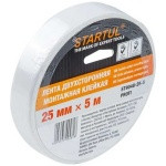 Лента двухсторонняя монтажная клейк. 25ммх5м STARTUL PROFI (ST9048-25-5) (Скотч двусторонний) (ST9048-25-5)
