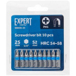 Насадка крестообразная PH1 25мм 10шт EXPERT STARTUL (SE8501-25) (бита Phillips магнитная) (SE8501-25)