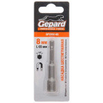Насадка шестигранная магнитная 8х65мм GEPARD (GP3202-65) (Hex Shank Hexagon бита с торцевой головкой, магнитная) (GP3202-65)