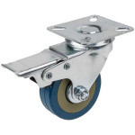 Опора колёсная d-50мм на площадке с фиксатором, резиновая STARFIX (SMF-10527)