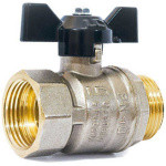 Кран шаровый 1/2" нар.-вн. бабочка PN40, LD