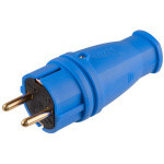 Вилка (с/з, 16А, 250В) каучук, синяя Юпитер (В16-001)